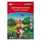 набор цветного картона А4 "Цветик" 16л. 8цв. 220г/м²