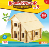 конструктор "Деревенский дом-3"  к707 деревянная упаковка