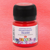 акрил по ткани перламутровый Красный 20мл. "Decola"